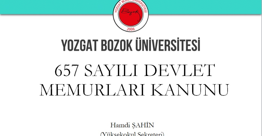 HİZMET İÇİ EĞİTİM (657 SAYILI DMK)