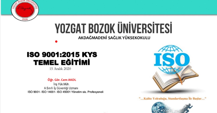 HİZMET İÇİ EĞİTİM (İSO 9001-2015 Temel Eğitimi)